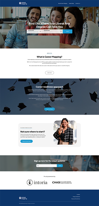 Screenshot of the career mapping website