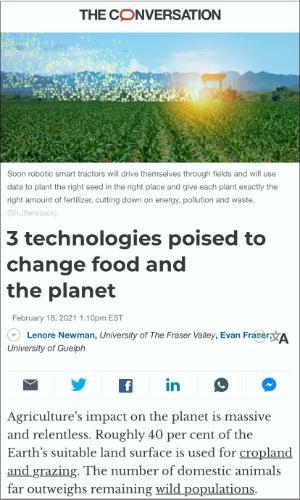 3 technologies poised to change food and the planet, Lenore Newman, Evan Fraser