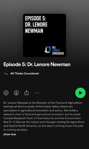 All Thinks Considered Podcast, Episode 5 Lenore Newman February 2024