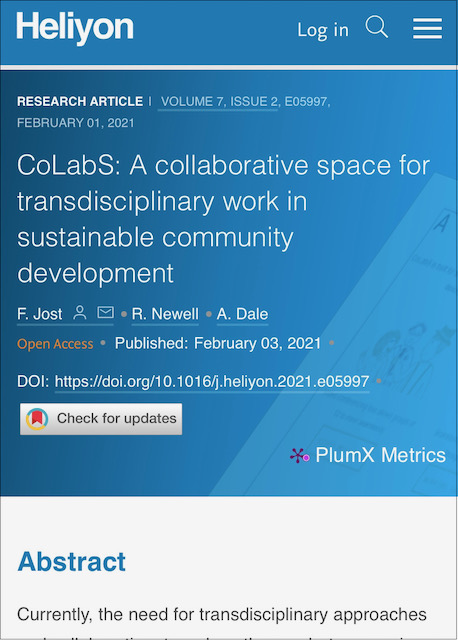 CoLabS: A collaborative space for transdisciplinary work in sustainable community development