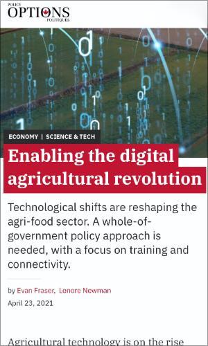 Enabling the digital agricultural revolution, article, Policy Options