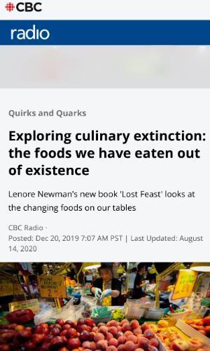 Exploring culinary extinction: the foods we have eaten out of existence