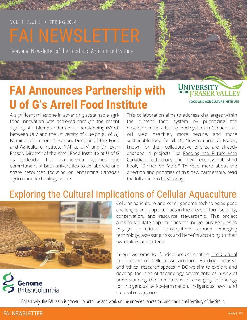 FAI Newsletter cover page spring 2024