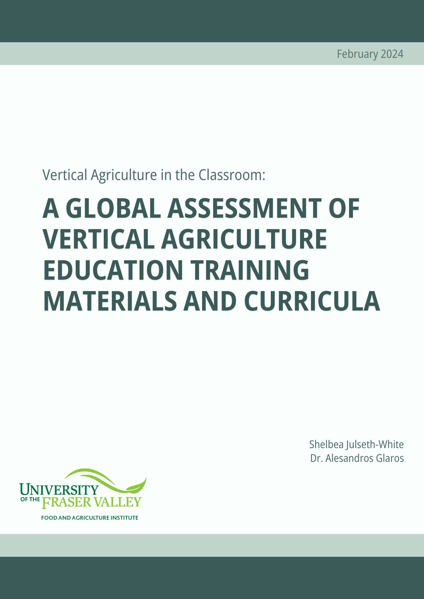 Vertical Agriculture Education Workshop Report April 2024
