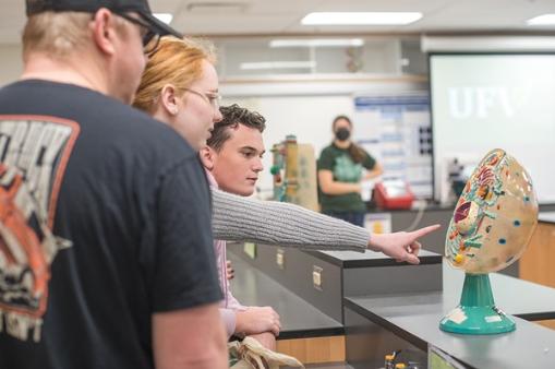 Student in a science lab.