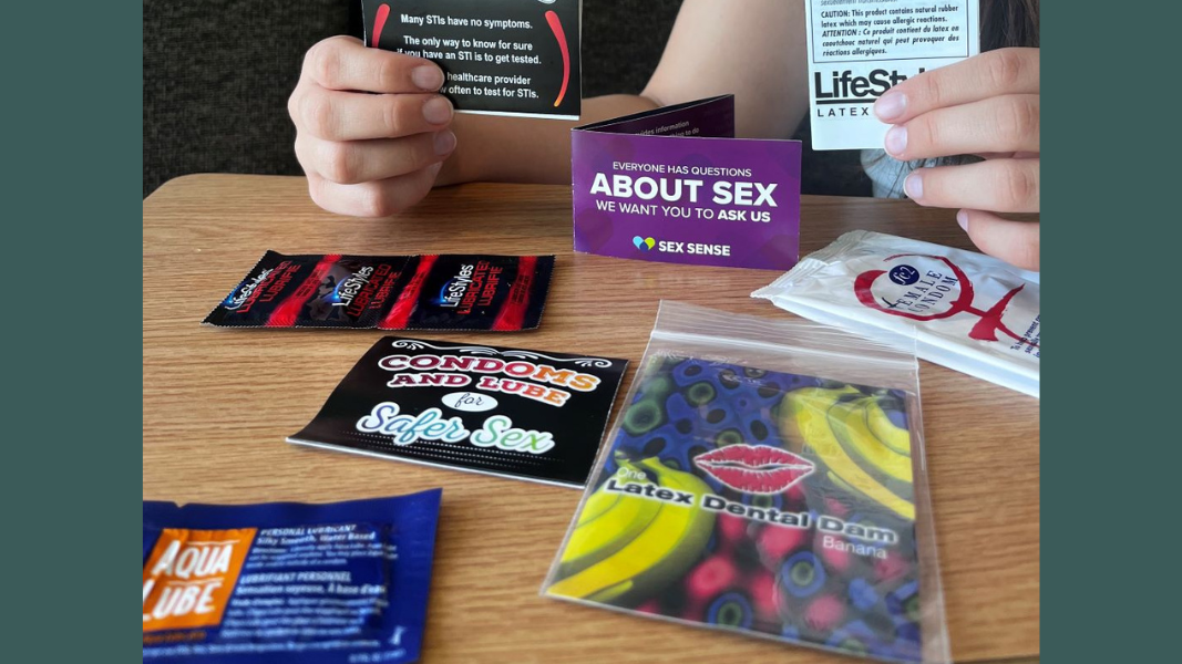 sexual health materials on a table