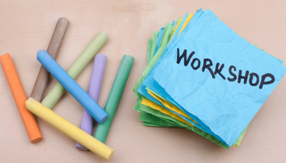 sticky notes with coloured chalk